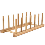 INNERNEED Bamboo Wooden Dish Rack Plates Holder Compact Kitchen Storage Cabinet Organizer for Dish/Plate/Bowl/Cup/Pot Lid/Cutting Board INNERNEED