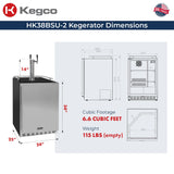 Kegco Kegerator 24" Wide Dual Tap Black/Stainless Steel Undercounter Beer Dispenser HK38BSU-2 Kegco