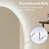 BuLife 28 Inch Round LED Bathroom Mirror Backlit Anti-Fog Wall Mounted Lighted Bathroom Vanity Mirror 3 Colors Light Dimmable Smart Makeup Mirror with Touch Switch BuLife