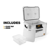 ToughBuilt XL Cooler, Stackable 38 Quart Hard Shell Chest for StackTech Boxes and Totes, White ToughBuilt