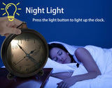 Vintage Retro Analog Alarm Clock, 4 inch Super Silent Non Ticking Small Clock with Night Light, Battery Operated, Simply Design, for Living Room, Bedroom, Bedside, Desk, Gift Clock (Arabic) TooTa