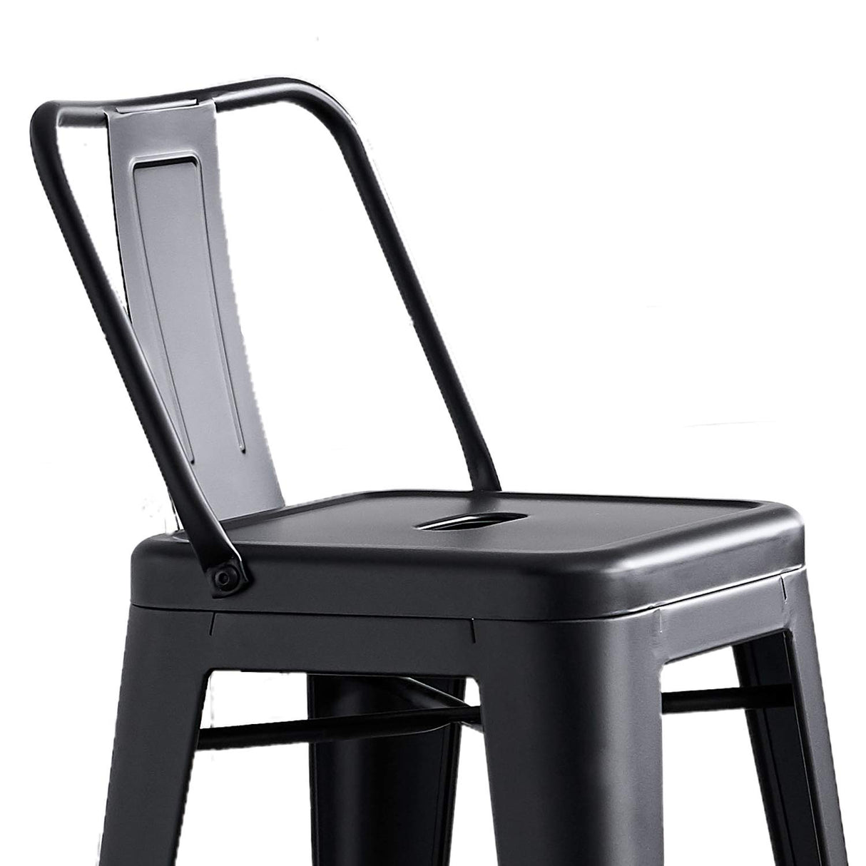 AC Pacific 24” Metal Barstool Set of 2 – Country Rustic Style with Low Back, Lightweight & Sturdy Build, Easy Assembly – Matte Black AC Pacific