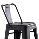 AC Pacific 24” Metal Barstool Set of 2 – Country Rustic Style with Low Back, Lightweight & Sturdy Build, Easy Assembly – Matte Black AC Pacific