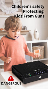 KASABLANK Gun Safe for Pistols - 3 Ways Unlock (Fingerprint/Digital PIN/Key) with Quick Access, LCD Temperature & Humidity Display, Solid Steel Safe for Home, Nightstand, Bedroom, Car and Cloakroom Generic