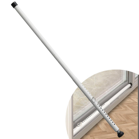 DIIG Sliding Door Security Bar，17.7-50.5inch Adjustable Locking Window Safety Bar with Rubber Tips,Diameter 1inch Window Security Bar for Home Apartment （White） DIIG