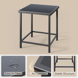 Gizoon 3 Pieces Rocking Patio Bistro Set with Anti-Scald Armrest, Outdoor Patio Wicker Furniture Set with Glass Table and Cushion for Garden, Yard, Porch Gizoon