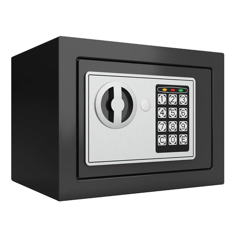 Goldenkey Home Safe for Money, Digital Small Money Safe for Cash and Coin, Kids Safe Bank with Keys&Code, Mini Safe Box for Home, 6.69"D x 9.05"W x 6.69"H, 0.236 Cu.Ft. GOLDENKEY