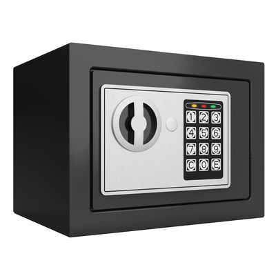 Goldenkey Home Safe for Money, Digital Small Money Safe for Cash and Coin, Kids Safe Bank with Keys&Code, Mini Safe Box for Home, 6.69"D x 9.05"W x 6.69"H, 0.236 Cu.Ft.