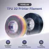 VOXELAB TPU Filament 1.75mm, Flexible & Durable 3D Printer Filament, Soft Elastic PLA TPU 95A, High Strength & Wear Resistant, 1KG Spool (2.2lbs), Burnt Titanium – from Flashforge Family Brand Voxelab