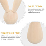 STOBOK 10pcs Unfinished Wooden Peg Dolls Easter Rabbit Statue Bunny Figurines Blank Natural Wood Peg Figures Animal Doll Bodies to Paint Cake Topper for Art Chess Pieces STOBOK