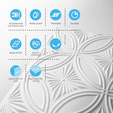 Art3d Decorative PVC Drop Ceiling Tile 2ft x 2ft in White,Glue up Ceiling Panel 24 x 24in.12pcs Art3d