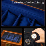 Solid Wood Watch Box 8 Slots With Glass Lid Walnut Collection Case For Men Women Luxury Wooden Display Organizer Storage Holder Bescott