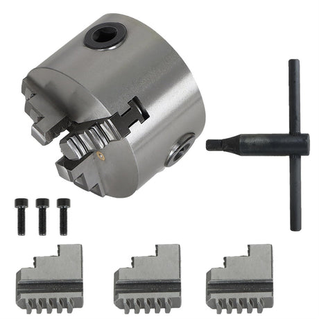 3 Jaw Lathe Chuck Manual Chuck 3" K11-80 Self-centering Lathe Drilling Part 80mm Total 2 Set of Jaws findmall