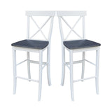 IC International Concepts X-Back BarHeight Stool-30 Seat Height Stool, 30 Inches, White/Heather Gray IC International Concepts