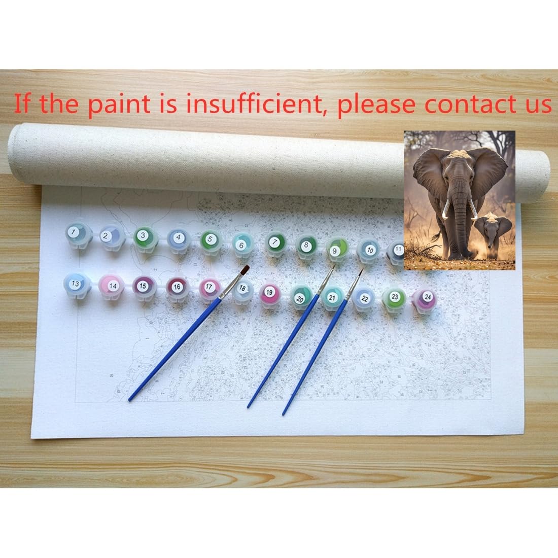 ACANDYL Elephant DIY Paint by Numbers Kit for Adults Paint by Numbers Beginner Canvas Painting by Number DIY Acrylic Oil Painting on Canvas Arts Craft Decoration 16x20 in ACANDYL