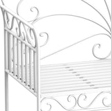 Outsunny 43" Garden Bench, Outdoor Patio Bench with Armrests, Metal Porch Bench for Backyard, Poolside, Lawn, Cream White Outsunny