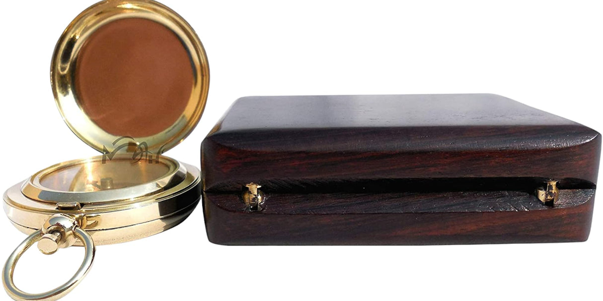 MAH Backpacking Navigation Handmade Brass Personalize Compass for Best Man Get Well Hiking Camping Hunting Trekking Sailing Adventure Travelling Graduation Day Birthday Gifts for Son Back to School MAH