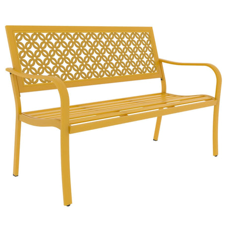 Grand patio 50" Outdoor Bench Garden Bench with Armrests Bench for Outdoors Lawn Yard Porch Sunflower Yellow Grand patio