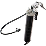 LUMAX LX-1152 Black Heavy Duty Deluxe Pistol Grease Gun with 18" Flex Hose, Handy 3-Way Loading - Fill with Standard Cartridge, Suction or Bulk Fill. Convenient One-Hand Operation for Easy Greasing. LUMAX