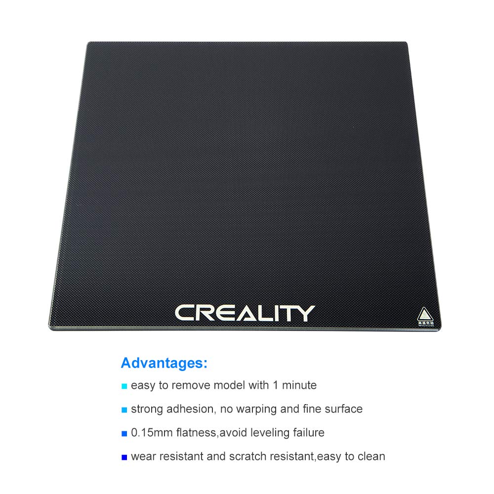 Creality Ender 3 Glass Bed Upgraded 3D Printer Platform Tempered Glass Plate Build Surface with Glass Clips, 235x235x4mm, for Ender 3 Pro/V2/S1/S1 Pro/V2 Neo, Ender 5 Pro,CR 20/pro Heated Bed - WoodArtSupply