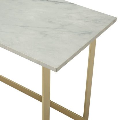 Walker Edison Modern Glam Faux Top Laptop Writing Desk Home Office Workstation Small, 42"L x 20"W x 30"H, Marble/Gold - WoodArtSupply