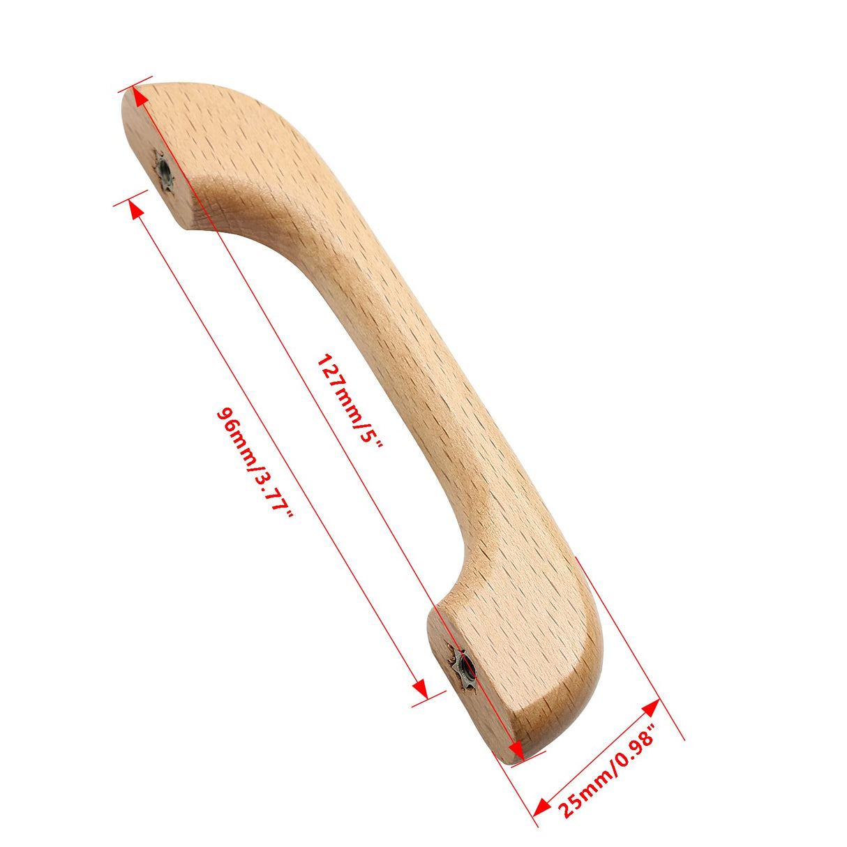 Uenhoy 10 Pcs Natural Wood Cabinet Pulls Handles Solid Wood Handles for Kitchen Cabinets and Drawers - 5" Length, 3-3/4" (96mm) Hole Spacing Uenhoy