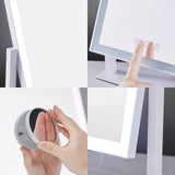 HIEEY Lighted Makeup Mirror, Hollywood Vanity Mirror with Lights, Three Color Lighting Modes, and 5X Magnification Mirror, Smart Touch Control, 360°Rotation (17.3in,White,Gift Box) HIEEY
