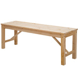 Outdoor Wood Bench Indoor Backless Porch Rustic Square Fir Log Solid Wood Fire Pit Bench for Patio Garden Deck and Backyard, 55" W×15.7" D×17.7" H, Natural Kdgarden