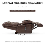 DYNOX 400lbs Lift Chairs for Big & Tall Seniors Power Lay Flat Recliner Extra Large Wide Oversized Lift Sofa with Heat Massage Electric Lift Recliner Chair Bed(9205,Faux Leather, Dark Brown) DYNOX