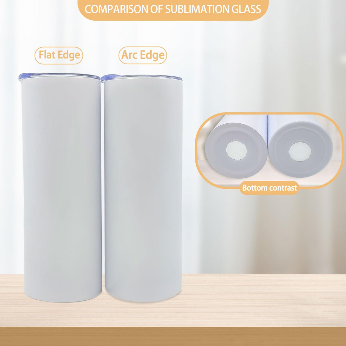 YOUKE OLA 16 Pack Sublimation Tumblers Flat Edge Blanks Skinny Straight Bulk 20 oz, Stainless Steel Double Wall Insulated Sublimation with Straw & Lids for Heat Transfer, White YOUKE OLA