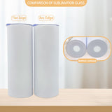 YOUKE OLA 16 Pack Sublimation Tumblers Flat Edge Blanks Skinny Straight Bulk 20 oz, Stainless Steel Double Wall Insulated Sublimation with Straw & Lids for Heat Transfer, White YOUKE OLA