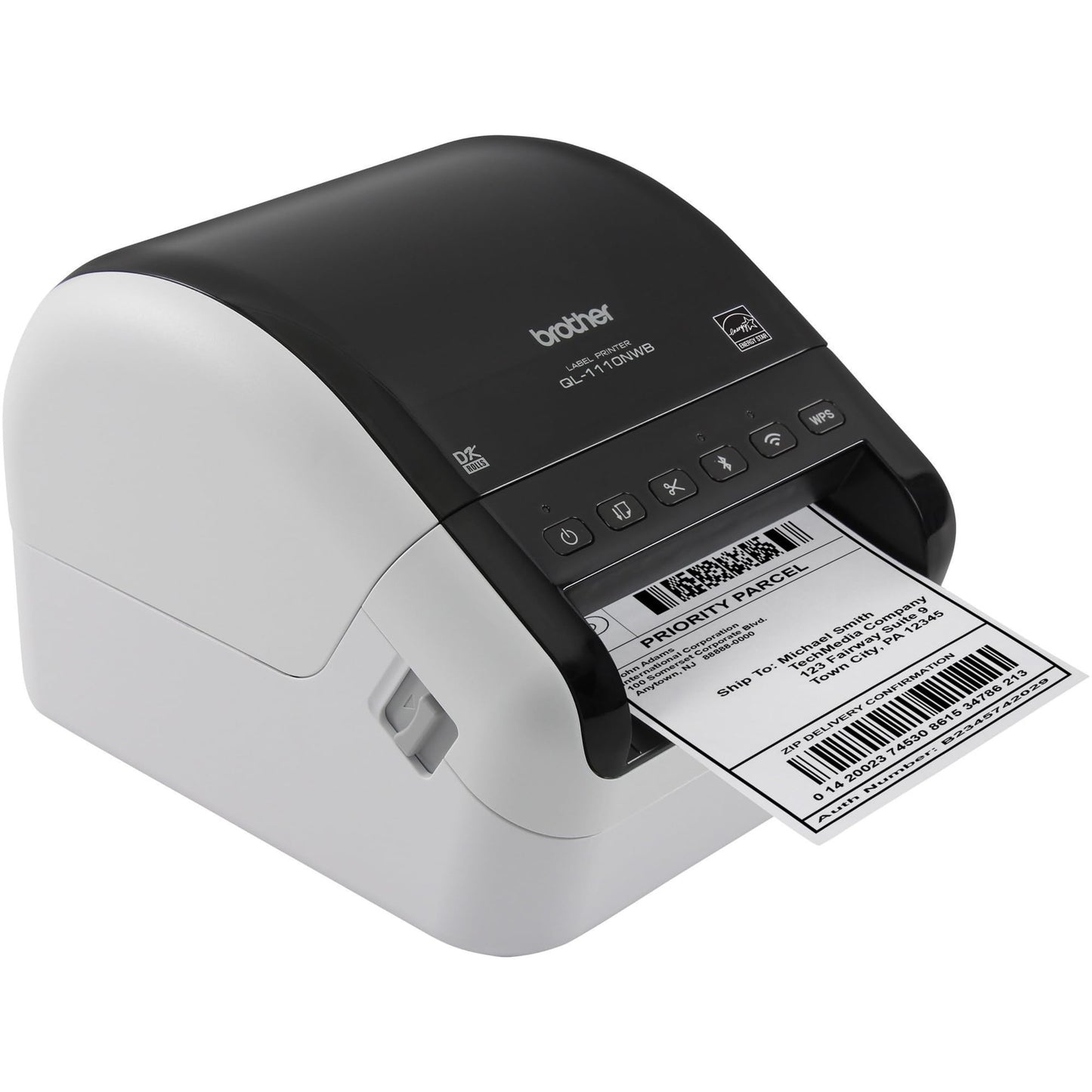 Brother QL-1110NWB Wide Format, Postage and Barcode Professional Thermal Monochrome Label Printer with Wireless Connectivity