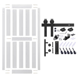 ALAMEDADT 42''x84'' Sliding Barn Door with 7 Ft Barn Door Hardware Kit& Handle& Floor Guides,Pre-Drilled Holes Easy Assembly - Include Installation Manual, Water-Proof PVC Surface, H-Frame, White ALAMEDADT
