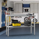 ROVSUN 36'' x 24'' Stainless Steel Table for Prep & Work,Commercial Worktables & Workstations,Heavy Dut Metal Table with Adjustable UnderShelf & Backsplash for Kitchen, Restaurant,Home,Hotel ROVSUN