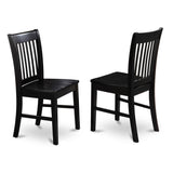 East West Furniture Shelton 3 Piece Room Furniture Set Contains a Round Dining Table with Pedestal and 2 Wood Seat Chairs, 42x42 Inch, SHNO3-BLK-W East West Furniture