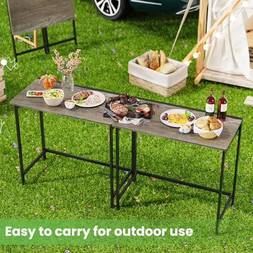 Elephance Folding Desk No Assembly Required 31.5" Small Foldable Computer Desk for Small Spaces, Space Saving Study Writing Office Desk Foldable Table for Home Office Black Oak Elephance