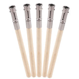 GTHER 5PCS Wooden Pencil Extender, Adjustable Art Pencil Lengthener, Holder with Aluminum Handle for Colored Pencils & Crayons GTHER