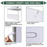 Eurmax USA Instant SunWall for 10x10 Pop up Canopy with Strap, Canopy Half Walls,for Outdoor Instant Canopies, 2 Packs Half Sidewall Only(White) Eurmax