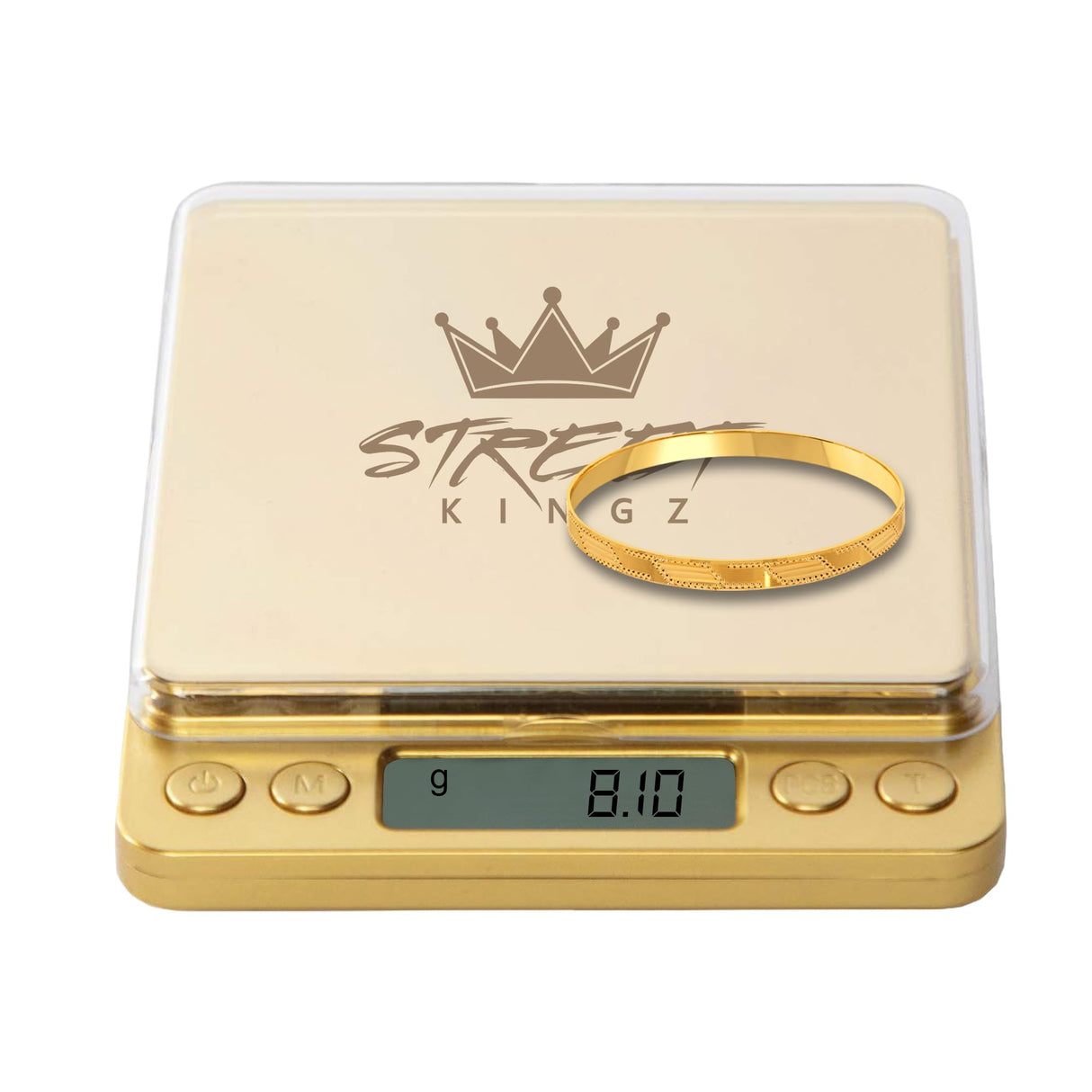 Street Kingz Gold Digital Jewelry Scale - High Precision 1000g Capacity Portable Food Scale with Multi- Unit Conversion & Piece Counting - Mini Scale Includes 2 Weighing Bowls Street Kingz