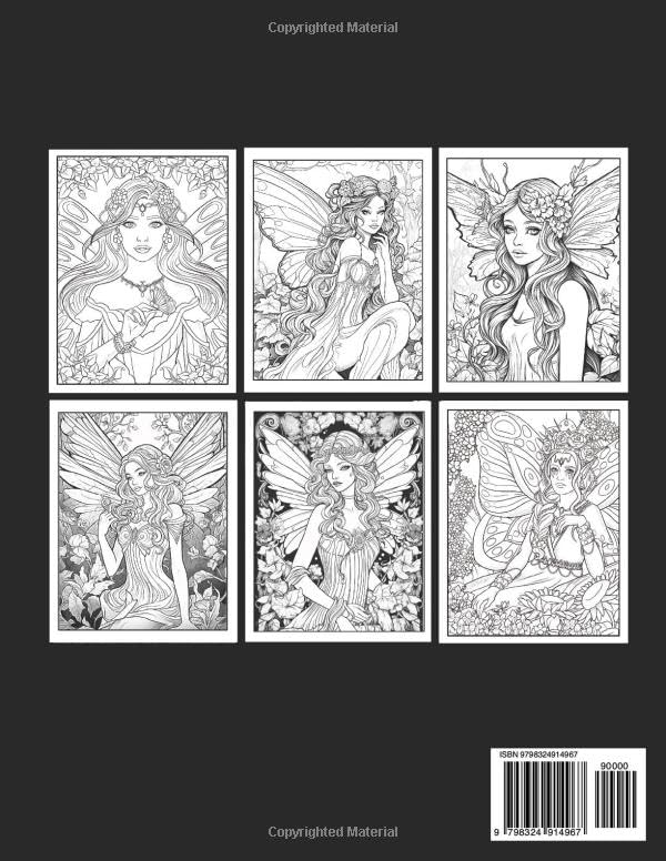 Fairy coloring book for adults: Fantasy adult coloring pages with magical fairies to have fun, relaxation and relieve stress WoodArtSupply