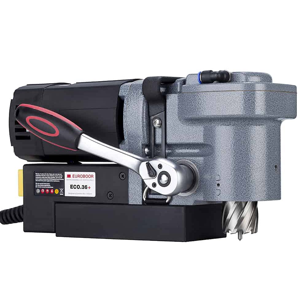 EUROBOOR Magnetic Drill Press - 9.5A Low Profile Drilling Machine with 1-7/16" Annular Cut Capacity & 1-Speed Gearbox - ECO.36+ EUROBOOR
