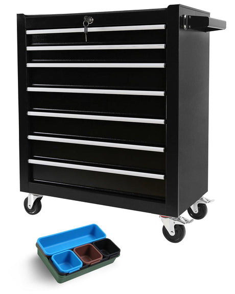 Fitenlor Tool Chest, Tool Boxes with 7 Drawers, Tool Cart with 7 Organizer Tray Divider Set & Wheels, Large Rolling Tool Box Organizer for Garage, Workshop, Home Crafts Fitenlor