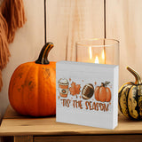 Rustic Tis' the Season Pumpkin Wood Box Sign, Farmhouse Retro Fall Artwork Decor, Autumn Harvest Thanksgiving Wooden Square Sign Desk Block Signs Home Shelf Office Decoration 5 x 5 Inches WRSUNT