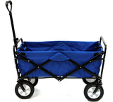 Mac Sports Heavy Duty Steel Frame Collapsible Folding 150 Pound Capacity Outdoor Camping Garden Utility Wagon Yard Cart, Blue MAC SPORTS