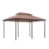 Outsunny 10' x 13' Patio Gazebo, Outdoor Gazebo Canopy Shelter with Curtains, Vented Roof, Steel Frame for Garden, Lawn, Backyard and Deck, Khaki Outsunny