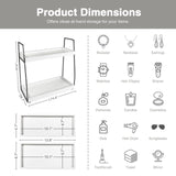 Forbena 2 Tier Bathroom Counter Organizer, White and Grey Coffee Bar Organizer for Countertop, Wood Shelf Tray for Vanity Makeup Storage, Small Kitchen Sink Top Organizers for Coffee Bar Station Forbena