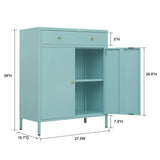 CJF Metal Storage Cabinet, Sideboard Buffet Cabinet with Drawer and Adjustable Shelf, Kitchen Storage Cabinet for Living Room, Dining Room, Bedroom, Entryway, Hallway CJF