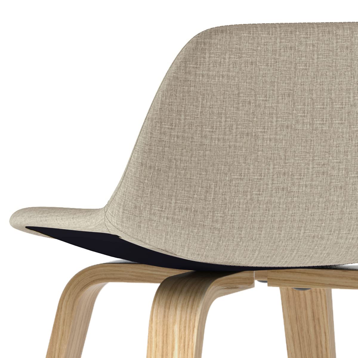 SIMPLIHOME Randolph Mid Century Modern Bentwood Counter Height Stool (Set of 2) with Light Wood in Natural Polyeseter linen fabric, For the Dining Room and Kitchen SIMPLIHOME