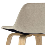SIMPLIHOME Randolph Mid Century Modern Bentwood Counter Height Stool (Set of 2) with Light Wood in Natural Polyeseter linen fabric, For the Dining Room and Kitchen SIMPLIHOME