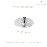 BEADNOVA Candle Wick Base 100pcs Candle Wick Cilps Sustainer Tabs for DIY and Making (12.5mm/ 0.5inch) BEADNOVA